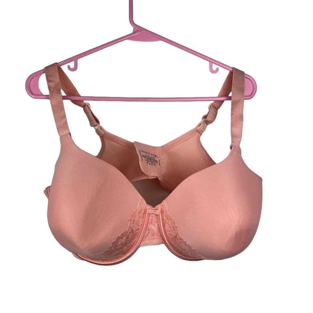 Vanity Fair peach colored push up under wire bra size 42DD